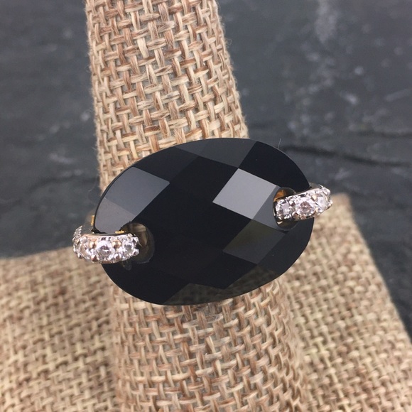 Heng Ngai HN Faceted Onyx Vermeil Ring 8 - Picture 11 of 11